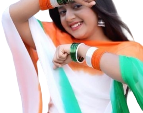 Girl With Flag PNg transparent