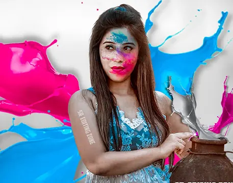 Holi Editing Background With Girl