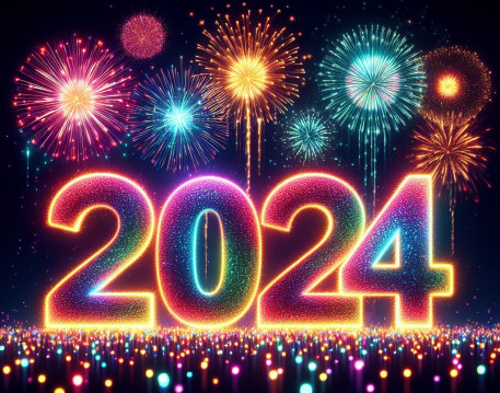 2024 New Year Wishes Wallpaper